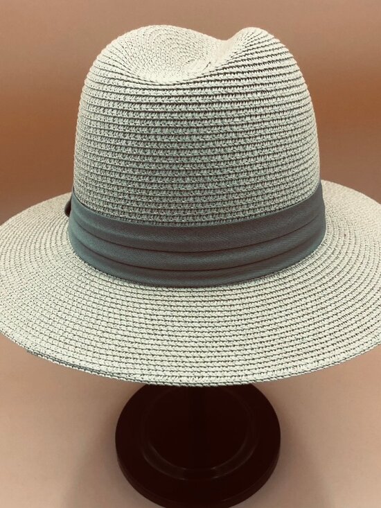 Wide Brim Straw Hat – Neutral Fedora Style | Paper Straw Blend | Summer Resort main image 7